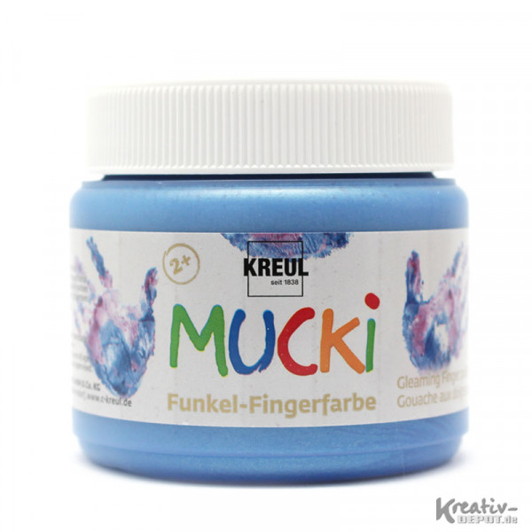 MUCKI Funkel-Fingerfarbe, 150 ml, Diamanten-Blau