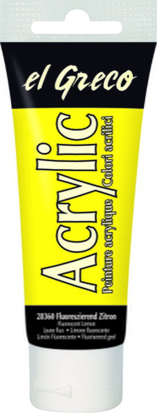 Acrylfarbe el Greco Acrylic, 75 ml - Fluoreszierend Zitron